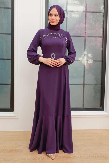 Luxury Purple Islamic Clothing Prom Dress Mor Neva Style