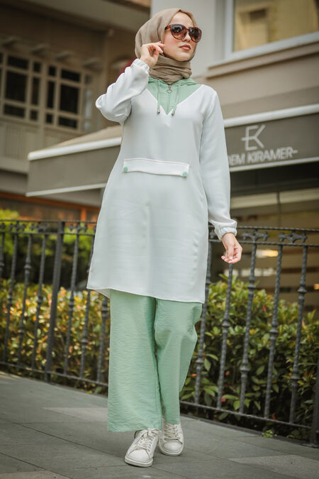 Turquoise Hijab Casual Suit Tr Neva Style