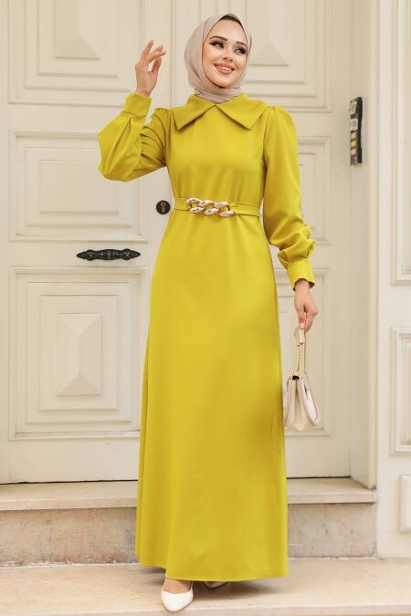 Acıdıc Yellow Dress 3420AS - NEVA STYLE