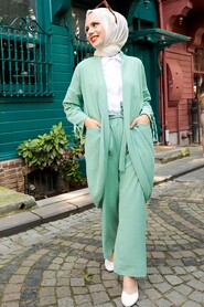 Almond Green Hijab Cardigan 1085CY - 1