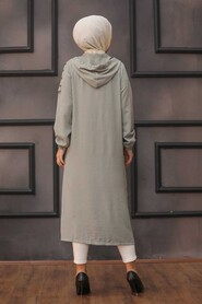 Almond Green Hijab Coat 14650CY - 2