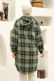 Almond Green Hijab Coat 5675CY - 2