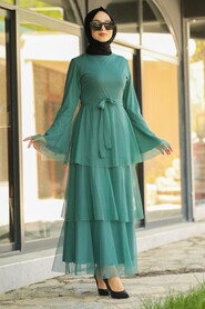 Almond Green Hijab Daily Dress 145CY - 1