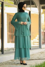 Almond Green Hijab Daily Dress 145CY - 2