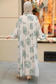 Almond Green Hijab Dress 10440CY - 4