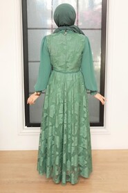 Almond Green Hijab Dress 1063CY - 3