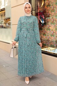 Almond Green Hijab Dress 1158CY - 1