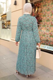 Almond Green Hijab Dress 1158CY - 2