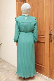Almond Green Hijab Dress 1199CY - 2
