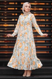 Almond Green Hijab Dress 22430CY - 2