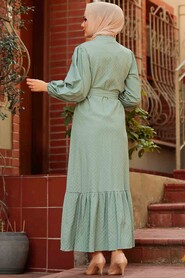 Almond Green Hijab Dress 2267CY - 2