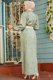 Almond Green Hijab Dress 2283CY - 2