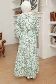 Almond Green Hijab Dress 22923CY - 2