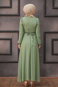 Almond Green Hijab Dress 2734CY - 2