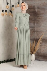 Almond Green Hijab Dress 2770CY - 2