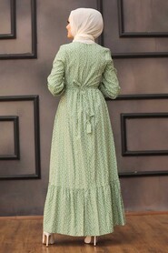 Almond Green Hijab Dress 28480CY - 2