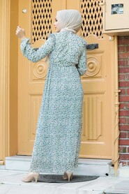 Almond Green Hijab Dress 29630CY - 2
