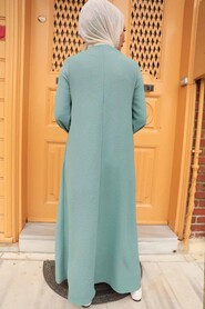 Almond Green Hijab Dress 4362CY - 2