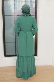 Almond Green Hijab Dress 5726CY - 2