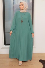 Almond Green Hijab Dresss 30280CY - 1