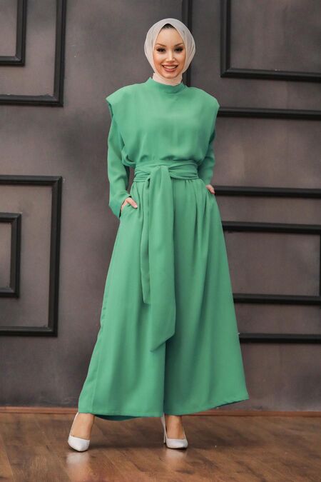 Almond Green Hijab Dual Suit Dress 1471CY - NEVA STYLE