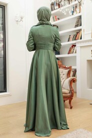  Stylish Almond Green Modest Wedding Dress 2511CY - 2
