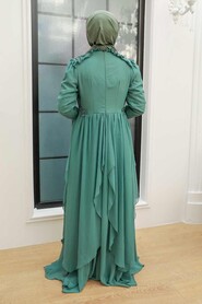  Stylish Almond Green Modest Prom Dress 25807CY - 2