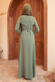  Almond Green Turkish Muslim Wedding Dress 32150CY - 2