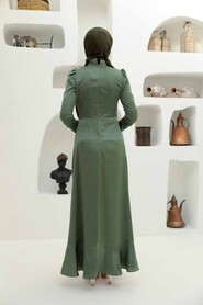  Modern Almond Green Muslim Evening Gown 3381CY - 2