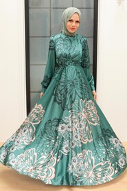  Luxury Almond Green Islamic Bridesmaid Dress 3432CY - 1