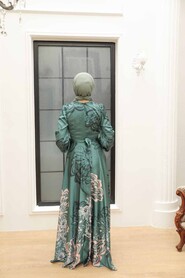  Luxury Almond Green Islamic Bridesmaid Dress 3432CY - 2