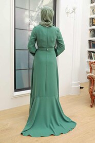  Luxury Almond Green Islamic Clothing Prom Dress 36030CY - 3