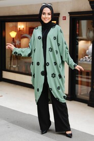 Almond Green Hijab Kimono 6427CY - 1