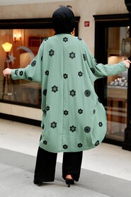 Almond Green Hijab Kimono 6427CY - 2