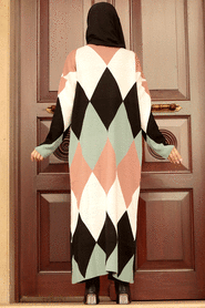 Almond Green Hijab Knitear Suit Dress 31810CY - 2
