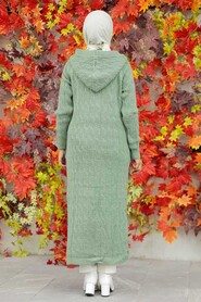 Almond Green Hijab Knitwear Cardigan 70250CY - 5