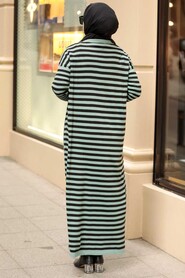 Almond Green Hijab Knitwear Dress 33371CY - 2