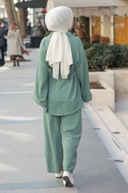 Almond Green Hijab Suit Dress 1104CY - 2