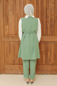 Almond Green Hijab Suit Dress 13180CY - 2