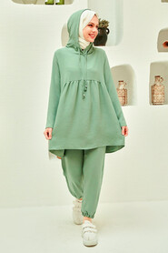 Almond Green Hijab Suit Dress 50350CY - 1