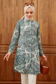 Almond Green Hijab Tunic 11524CY - 1