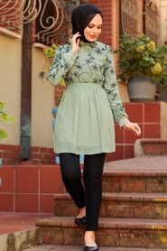 Almond Green Hijab Tunic 1404CY - 2
