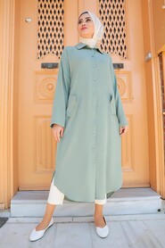 Almond Green Hijab Tunic 2424CY - 1