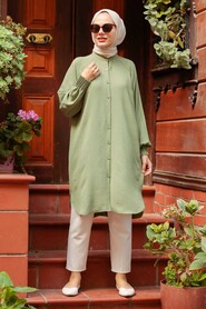 Almond Green Hijab Tunic 2433CY - 1