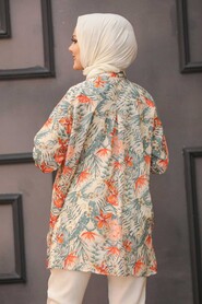 Almond Green Hijab Tunic 27328CY - 2