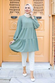 Almond Green Hijab Tunic 31720CY - 1