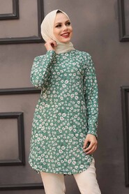 Almond Green Hijab Tunic 35813CY - 1
