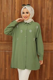 Almond Green Hijab Tunic 3792CY - 2