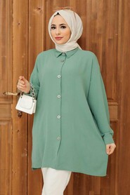 Almond Green Hijab Tunic 3793CY - 1