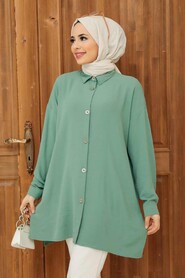 Almond Green Hijab Tunic 3793CY - 2